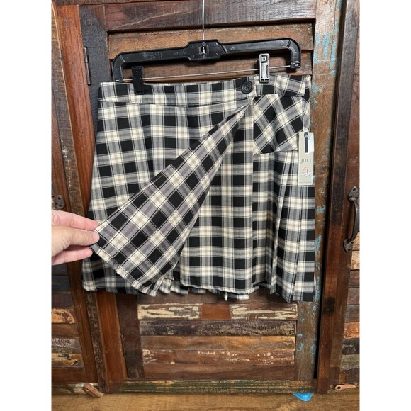 Jolt Plaid Wrap Button Pleated‎ Skirt Women’s Size Large NWT - Picture 14 of 16